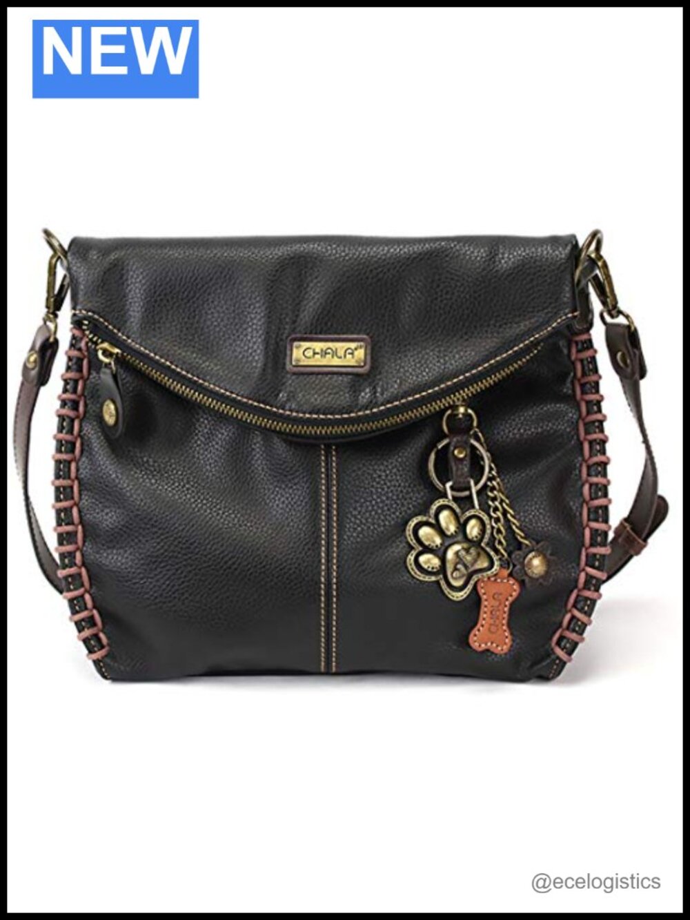 Charming Crossbody Bag Shoulder Handbag Faux Leather Flap Top Zipper